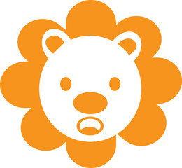 Cute Lion emotion Icon Illustration sign design