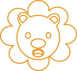 Obraz premium Cute Lion emotion Icon Illustration sign design