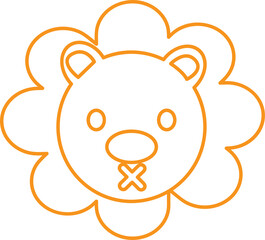 Cute Lion emotion Icon Illustration sign design