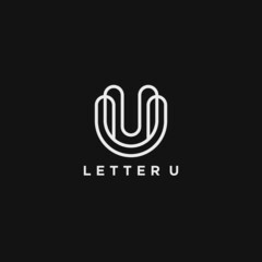 Letter U logo design. Linear creative minimal monochrome monogram symbol. Universal elegant vector sign design. Premium business logotype. Graphic alphabet symbol for corporate business identity