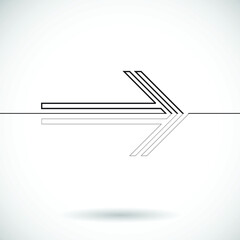One Line Design . Vector Arrow Background.Abstract Geometrical illustration. Continuous line arrow. Creative logo design .
