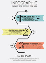 Infographic of three simple style options in multicolor seventh edition