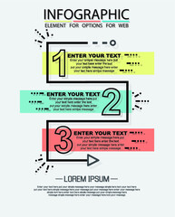 Infographic of three simple style options multicolor eighth edition