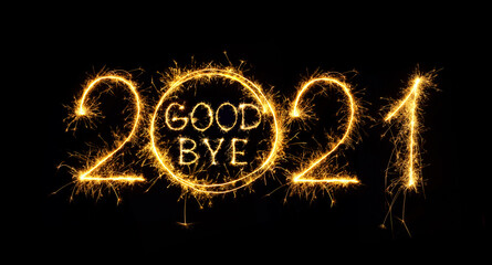 Goodbye outgoing 2021 year. - obrazy, fototapety, plakaty