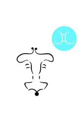 
The illustration - zodiac sign in the black color.
