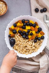 Vegetarian hot and healthy food for breakfast.