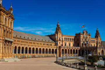 Famous square in Seville, Spain