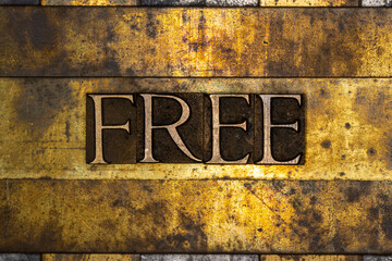 Free text on textured grunge copper and vintage gold background