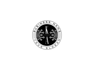 Technology KA Logo, Initial ka Technology Logo Design for it Consulting or Brand - obrazy, fototapety, plakaty