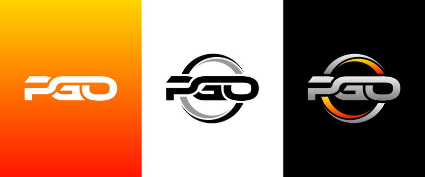 PGO Letter Initial Logo Design Template Vector Illustration
