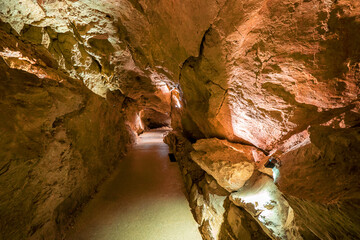 Inside the Dachstein Rieseneishöhle, a giant ice cave in the Austrian Alps, Salzkammergut Region