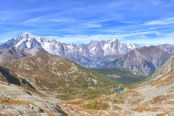 Fototapeta premium View of Mont Blanc and the Grand Jorasses