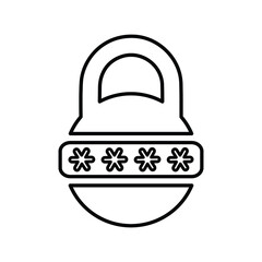 Password, security outline icon. Line art design.