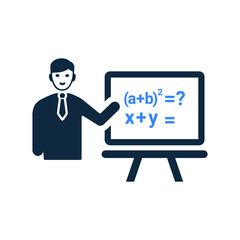 Fototapeta na wymiar Mathematics, teacher, math, salutation icon. Editable vector graphics.