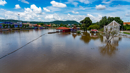 Fototapeta na wymiar Thailand Floods 2021 