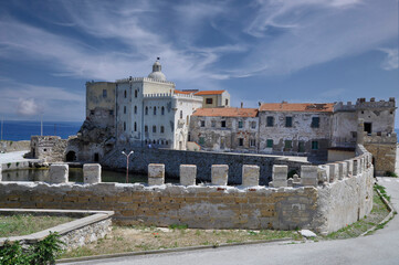 The old harbor and castle of Pianosa island