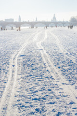 Winter am Elbufer Dresden