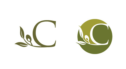 Olive Monogram  Logo Letter C