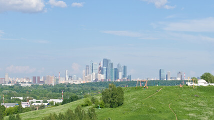 Fototapeta premium Summer Moscow landscape. View from Krylatskoye Hills. 