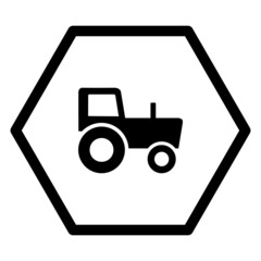 Traktor und Sechseck