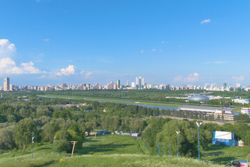 Summer Moscow landscape. View from Krylatskoye Hills. 