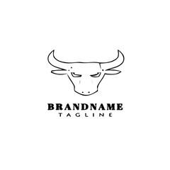 bull logo cartoon icon design template black isolated illustration