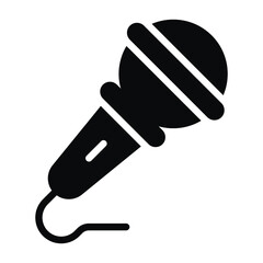 Microphone glyph icon, Merry Christmas and Happy New Year icons for web and mobile design.
