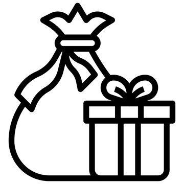 GIFT BAG line icon,linear,outline,graphic,illustration
