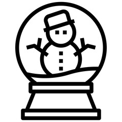 SNOW GLOBE line icon,linear,outline,graphic,illustration