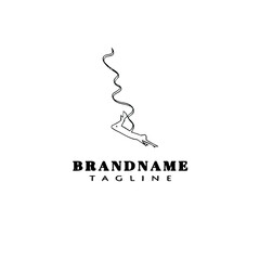 cute bungee jumper cartoon logo icon design template black isolated vector illustration