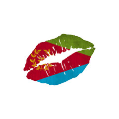 World countries. Lip print patriotic kiss- sublimation on white background. Eritrea