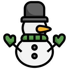 SNOWMAN filled outline icon,linear,outline,graphic,illustration