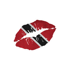 World countries. Lip print patriotic kiss- sublimation on white background. Trinidad and Tobago