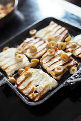 grilled cheese with olives