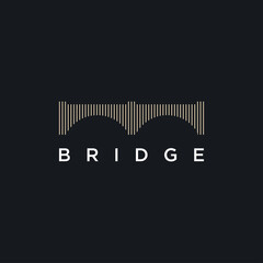 bridge crossing logo design template