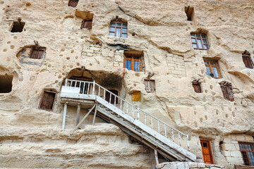 Chambers carved into the rocks