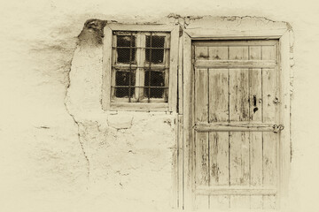 Chambers carved into the rocks and its door