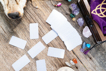 Fortune telling on tarot cards