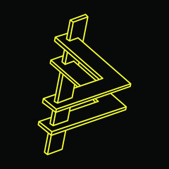 Impossible shape logo design, optical illusion objects. Optical art. Sacred geometry figures.