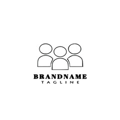 business group logo cartoon icon design black isolated vector illustration