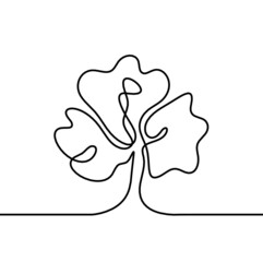 Abstract tree as line drawing on the white background. Vector