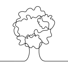 Abstract tree as line drawing on the white background. Vector