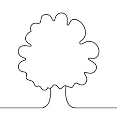 Abstract tree as line drawing on the white background. Vector