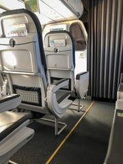 Detailansicht vom inneren eines Passagierflugzeugs.
