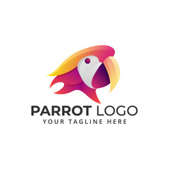parrot, macaw bird modern design logo © nupixel