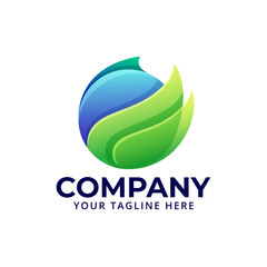 Circle globe earth nature modern logo