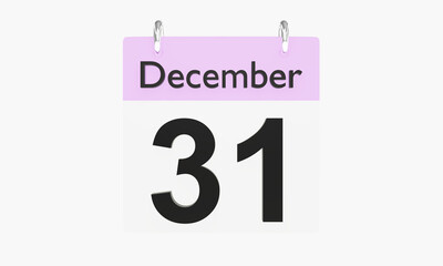 december 31 calendar 3d new year renderings
