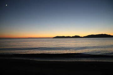Obraz premium SDGs山口県の自然！下松市笠戸島と瀬戸内海の夕暮れ 光市虹ヶ浜撮影