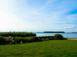 The Veluwemeer in the Netherlands. View of the beach called Strand Horst. Provinz Gelderland, The Netherlands.