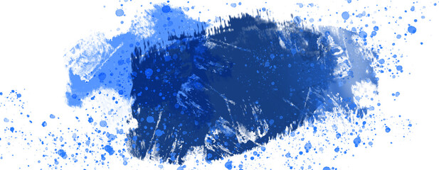 Watercolor blue stains with scuffs and splashes on a white background. Imitation of watercolor painting. Abstract background. 3d rendering. 3d illustration.
